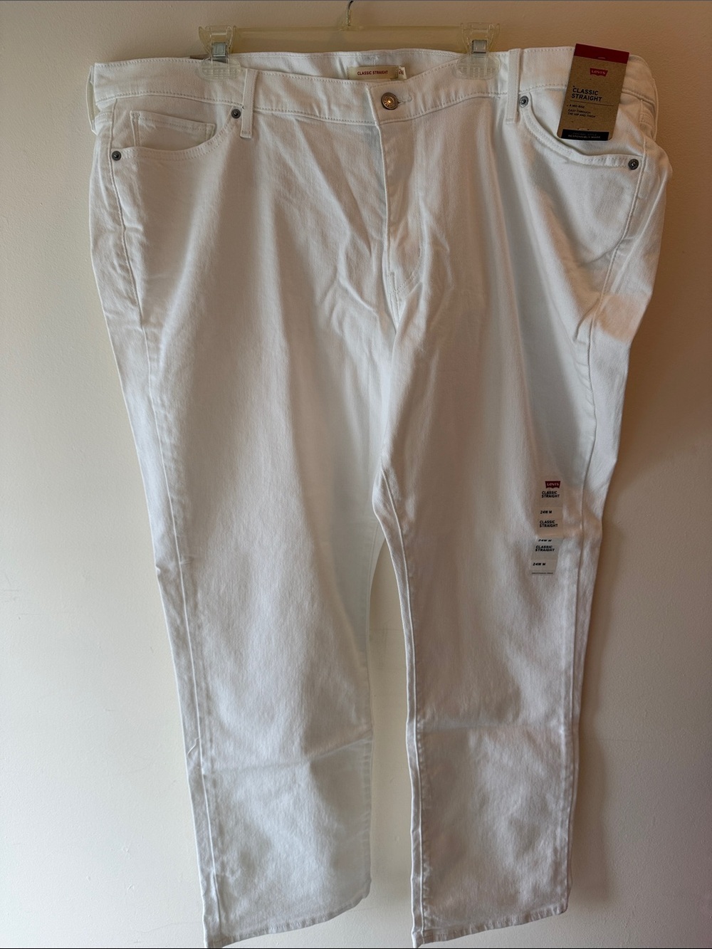 Levi's White Straight-Leg Denim Jeans New 24W